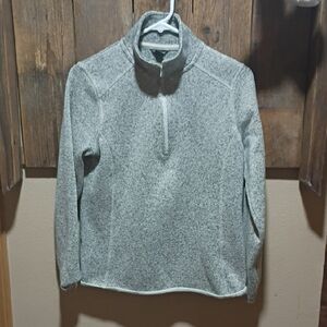 Eddie Bauer Women's Heather Gray Quarter-Zip Sweater